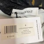 We Wore What NEW Black Floral Lace Sleeveless Asymmetric Cami Mini Slip Dress S Photo 3