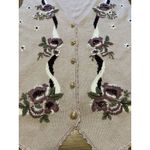 Vintage 90s Koret mauve pink floral embroidered knit sweater vest cardigan L Size L Photo 7