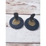 Vintage Clip On Earrings Multi Tone Circle Large 1" Statement Photo 4