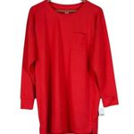 NWT Jenni Cozy Soft Sleepshirt Womens M Orange Ribbed Long Sleeve Lounge Hygge Red Size M Photo 3