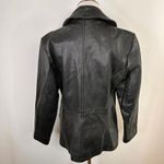 Avanti  Black Leather Women's Double Breasted Jacket Size Medium Photo 5