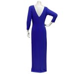 Ralph Lauren Lauren Dress Womans 8 Blue Long Sleeve Sheath Maxi Evening Gown Photo 7