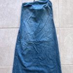 ZARA Denim Dress Women Small Midi One Shoulder Festival Western Medium Wash Boho Photo 0