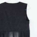 EXPRESS NWT Womens Suede Fringe Sleeveless Vest Size S Black Cowgirl Western Photo 7