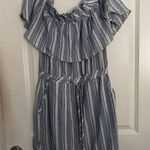 Linen Lux e Off the Shoulder Tie Front Beach Coverup, Sz M Photo 0