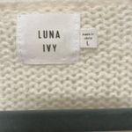 NWT Luna Ivy Valentines sweater cream chunky cozy red hearts cardigan size large Photo 2