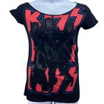 Kiss Womens Shirt Size M Band Tee‎ Baby T Shirt Graphic Rock Band Grunge Concert Black Size M Photo 0