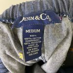 Denim & Co. Dark Wash Denim Floral Embroidered High Rise Jeans Size M Blue Size M Photo 4