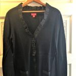 Elle  Button Up Cardigan Top Womens M Long Sleeve With Pockets Photo 7