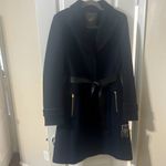 Vince Camuto Navy Trench Coat with Gold Accents Photo 2