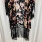 Torrid Brown&Black Tie Dye Fringe Kimono Sz.1/2 NWT Photo 7