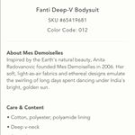 Anthropologie  Mes Demoiselles Cream Lace Fanti Deep V Bodysuit NEW Photo 10