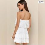 Lulus  White Floral Ruffled Strapless True Lover Burnout Mini Dress Photo 1