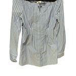 Tibi  Striped Garcon Poplin Off Shoulder Top Blue‎ & Red Size 2 Photo 6