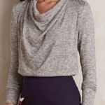 Anthropologie  Deletta Metallic Shimmer Cowl Neck Long Sleeve Blouse Photo 0