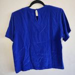 Oscar de la Renta  blue silk blouse size medium Photo 2