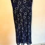 Enfocus Studio Navy and Silver Lace Formal Floor Length Dress Photo 3