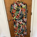 C&C California  Linen Blend Tropical Maxi Dress Caftan Coverup. Size Medium. Photo 2
