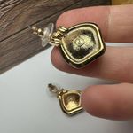 Swavorski Swarovski Swan Signed Crystal Black Clear Gold Tone Dangle Drop Pierced Earrings Photo 9