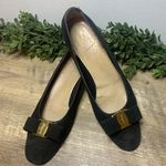 Salvatore Ferragamo Black Suede Flats Classic Design Ladies Size 8.5 A Photo 0