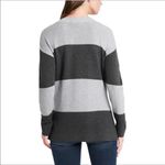 Vince Camuto Striped Ribbed Knit Button Shoulder Casual Sweater Plus Size Blouse Photo 1