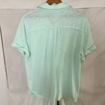 Peace Love World  Collared Gauze Top Mint Green Photo 1