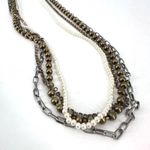 Chico's Chico’s layered rhinestone and faux pearl multi-strand two tone necklace‎ Photo 6