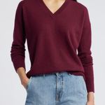 Nordstrom V Neck Cashmere Sweater M Burgundy Photo 0