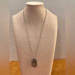 Silver and Gold Cross Mixed Metal Pendant Necklace dog tag dainty chain Photo 4