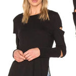 n:philanthropy n:Philanthrophy Gloria Long Sleeve Cutout Top‎ Tee Shirt Black Size Medium Photo 0