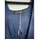 Women's Cut Loose Silky Drop Waist Flared Hem Tank Dress in Navy Taylor Swift Blue Size XS Photo 2