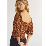Anthropologie NWT Eva France Shine Copper Lace Puff Sleeve Blouse Photo 9