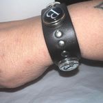 Leather Band Bracelet with Detachable Round Charms “Building Better Boats” “B” “ Black Photo 4