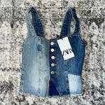ZARA New  Jean Patchwork Denim Top Photo 1