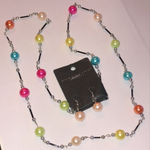 Colorful Beaded Boho Retro Necklace Earrings Set NWT Black Photo 2