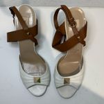 Valentino Garavani Macrostud Rockstud High Heel Sandals Tan White Open Toe 41 Photo 9