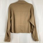 Level99 Evereve Womens L Tan Crop Linen Blend Utility Jacket Chore Work Ranch Size L Photo 1