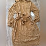 Stitchdrop Elegant Tan Long Sleeve Dress Brown Size XL Photo 2