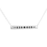 Boutique NEW Moon Phase Necklace, White Gold Plated Photo 5