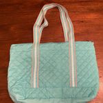 Quilted aquamarime color thick strap tote bag Photo 0