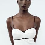 ZARA  mini white dress lace now lingerie casual summer slip satin  Photo 11