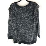 Vintage Havana Womens Sweater Oversized Fringe Hi Low Hem Marled Black S Photo 1