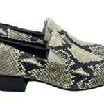 via spiga Women’s Baudelaire Square Toe Snakeskin Embossed Leather Loafers Photo 8