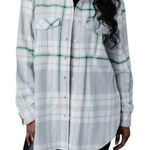 Panache Apparel Grey Plaid Button Photo 0
