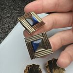 Lot Of 2 Gold Tone Pierced Stud Earrings 1 Signed Gallery Original Photo 2