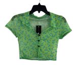 Daisy Street  Green Sheer Floral‎ Crop Size Small New Photo 2