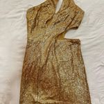 Hello Molly Gold Sparkly Mini Dress Photo 0