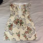 Edikted  Floral Tapestry Lace-Up Back Strapless Minidress, Small, Bodycon Mini Photo 8