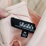 Lulus Pleated Sleeveless Chiffon Maxi Dress Crisscross Back Peach Size Medium Photo 7