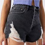 PacSun  Ultra High Rise Vintage Shorts Womens 25 Washed Black Button Fly Festival Photo 1